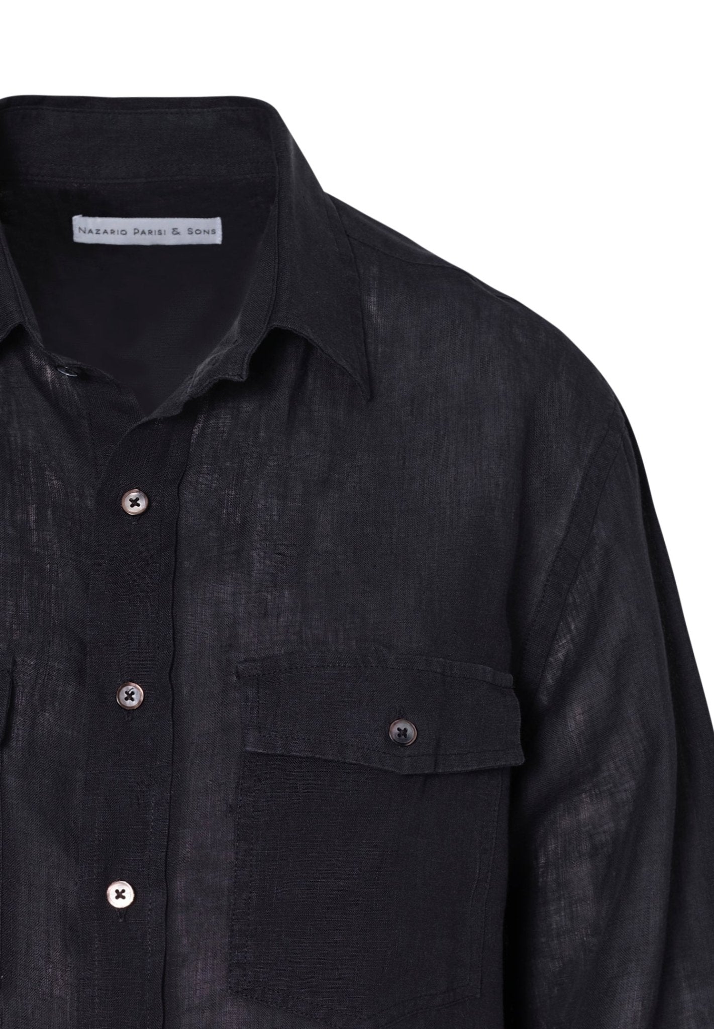 Portofino Black Linen Shirt - Nazario Parisi & Sons