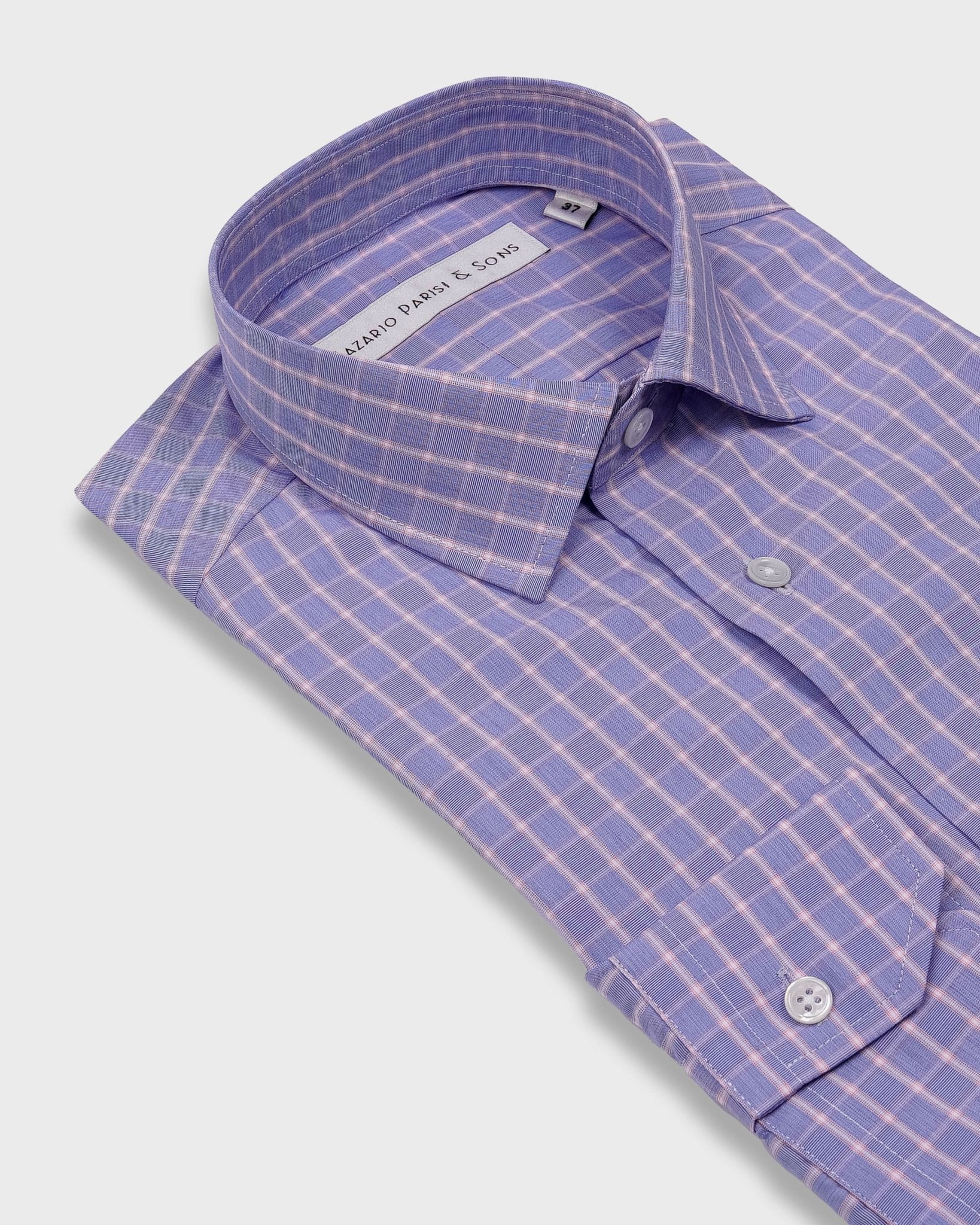 Roma Navy & Pink Check Shirt - Nazario Parisi & Sons