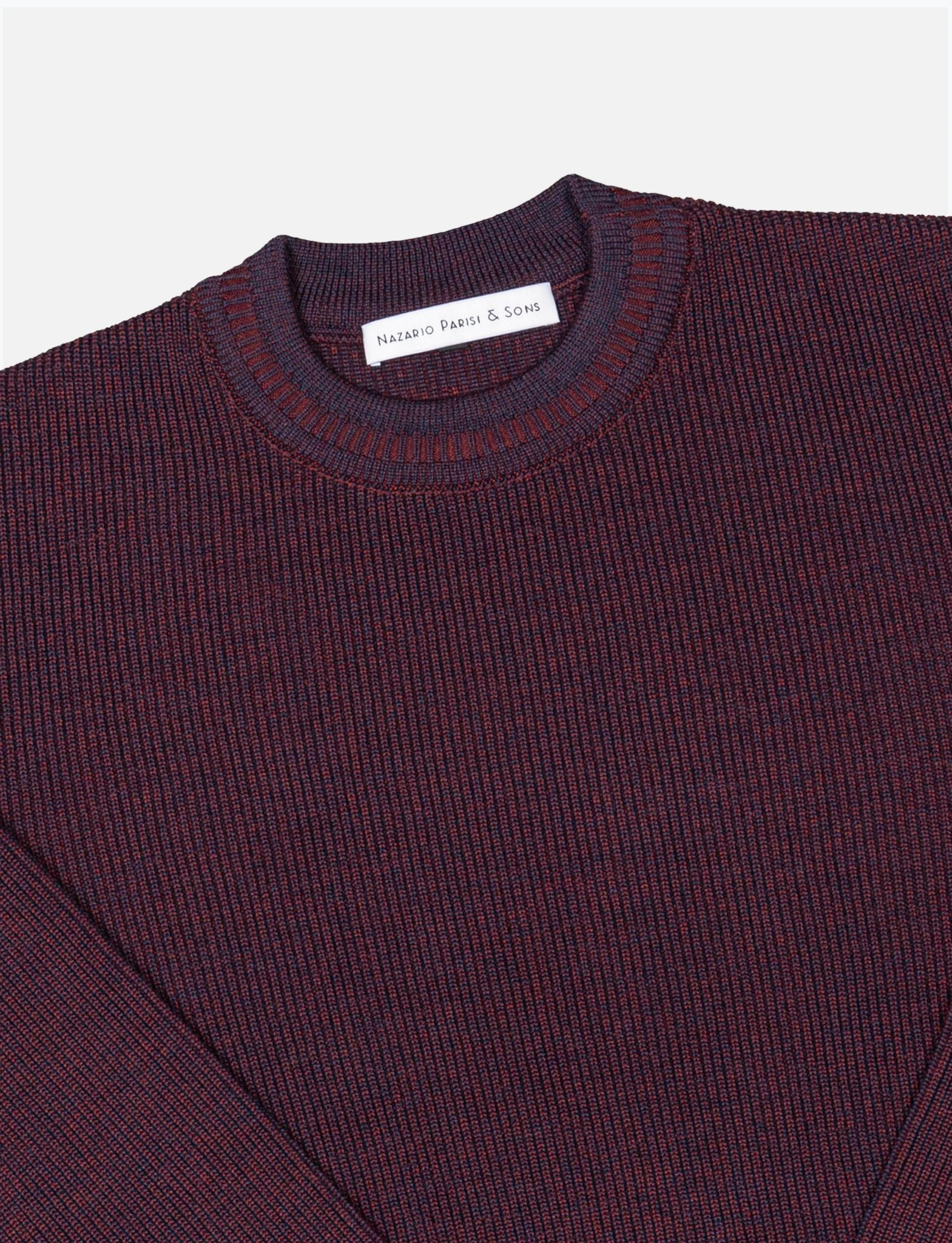 Rust Melange Fisherman Rib Knit - Nazario Parisi & Sons