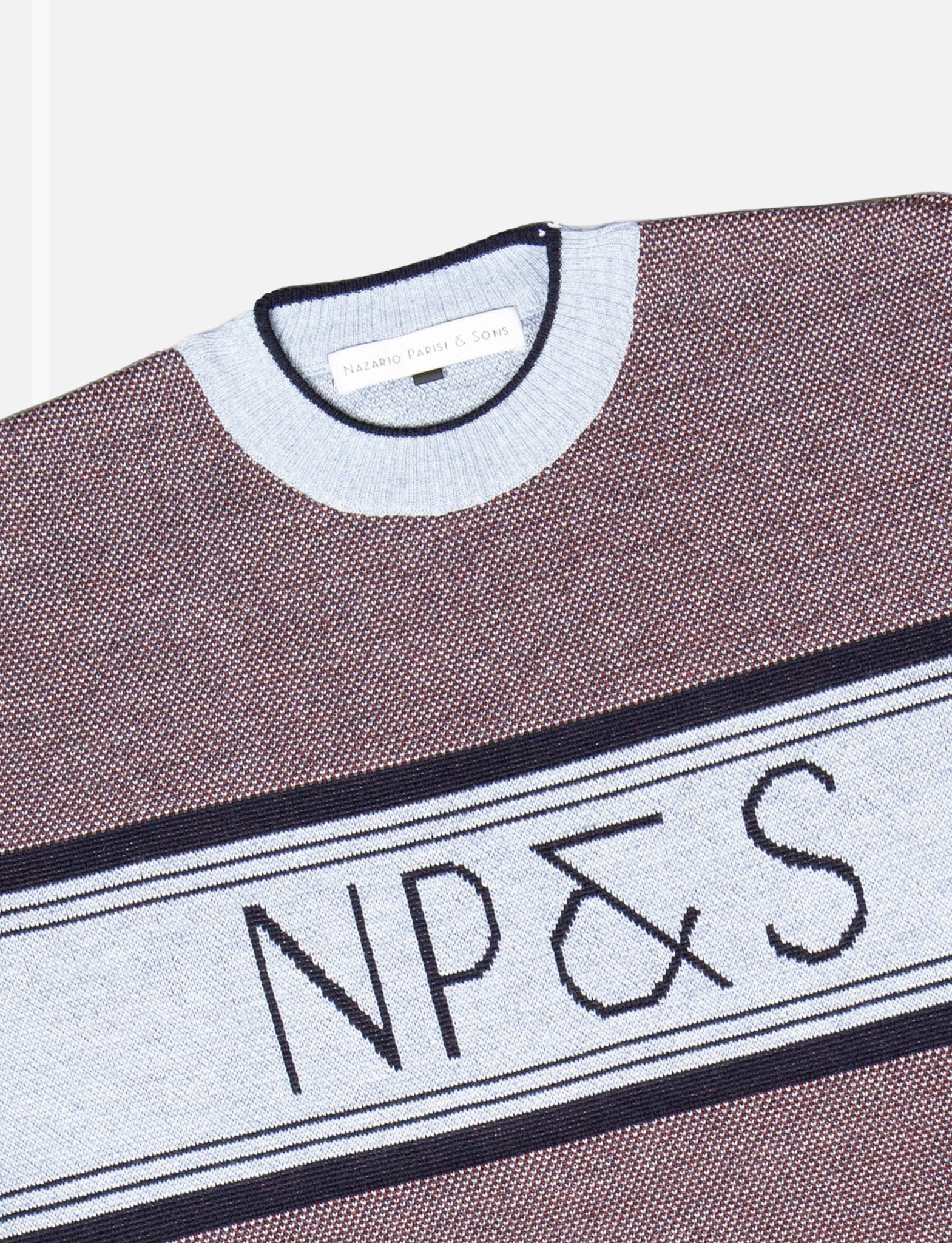 Rust/Sky Blue NP&S Jacquard Knit - Nazario Parisi & Sons