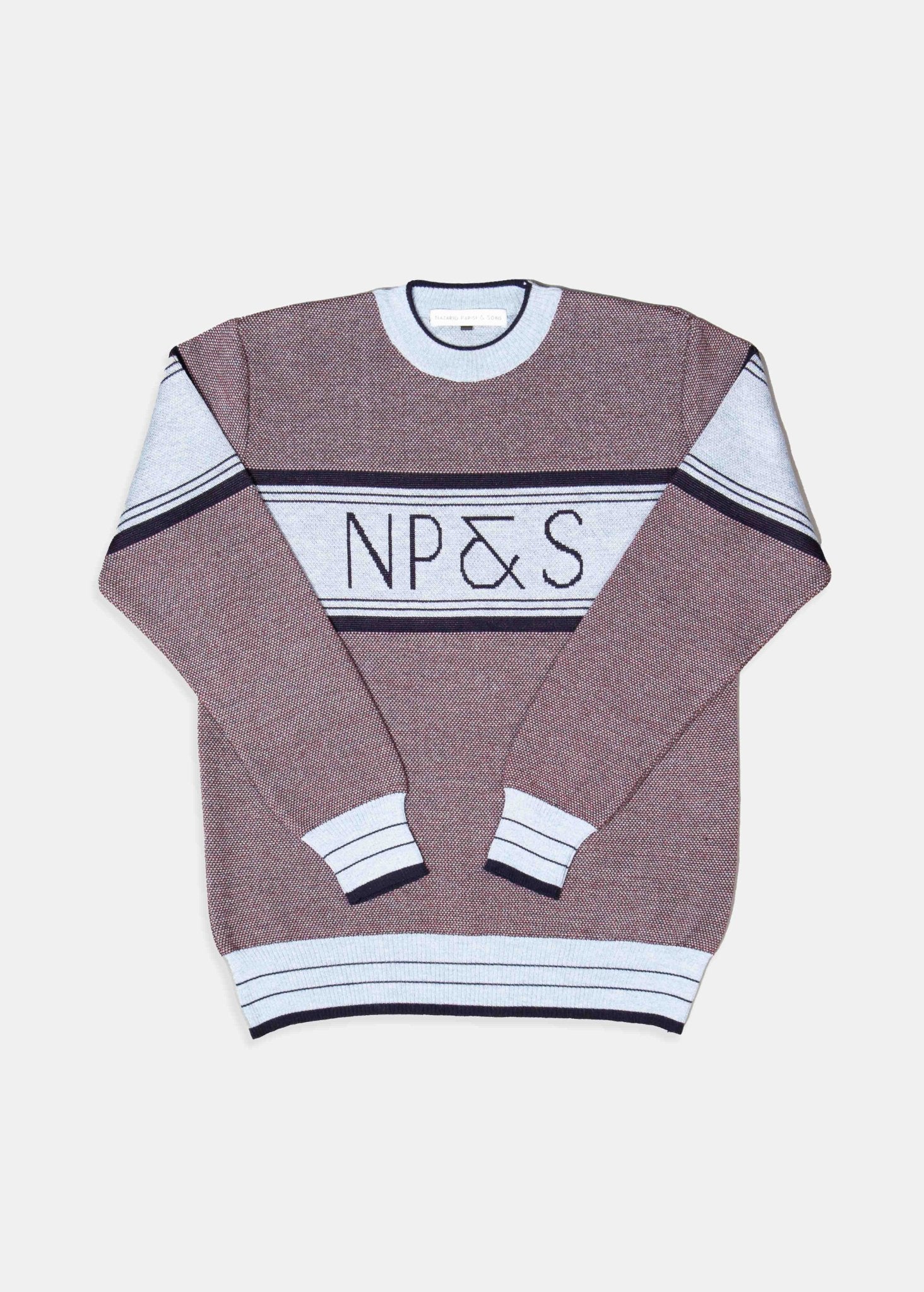 Rust/Sky Blue NP&S Jacquard Knit - Nazario Parisi & Sons