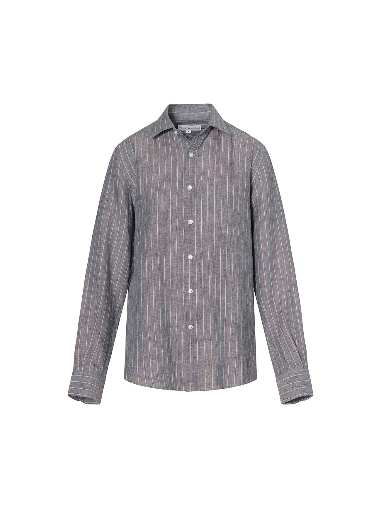 Sorrento Fine White Stripe Linen Shirt - Nazario Parisi & Sons