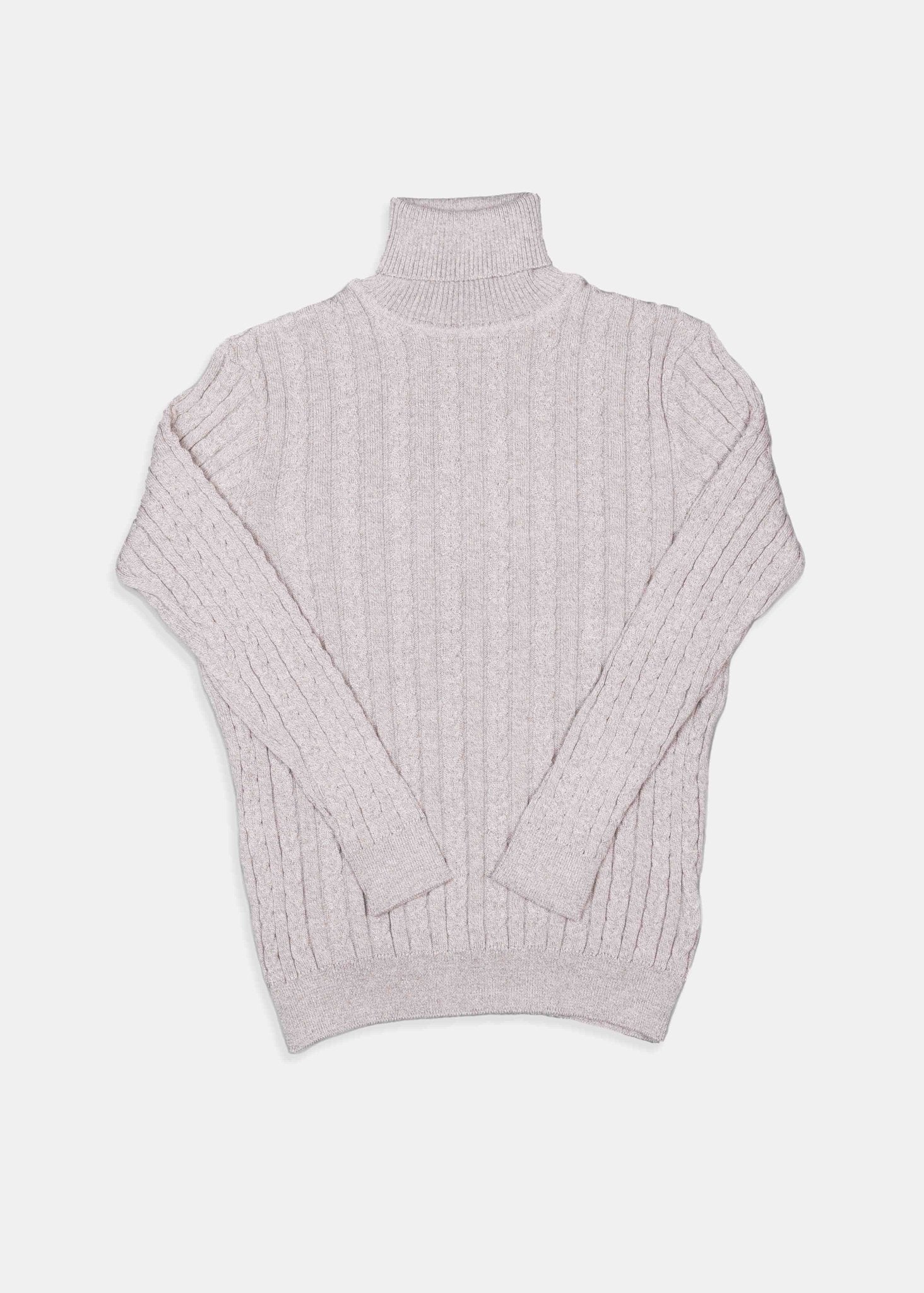 Stone Cable Roll Neck Knit - Nazario Parisi & Sons