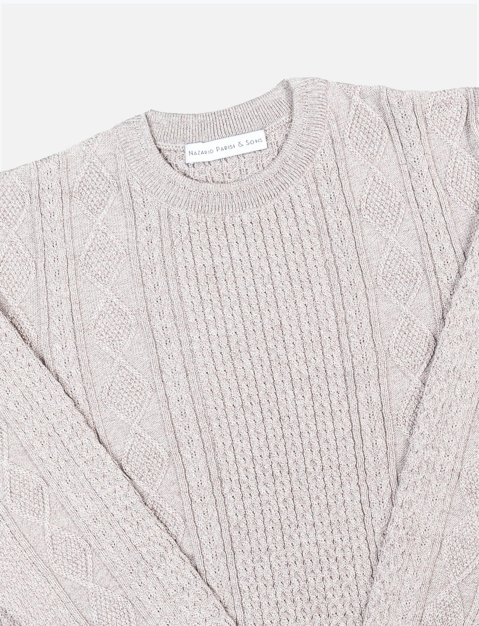 Stone Honeycomb Cable Knit - Nazario Parisi & Sons