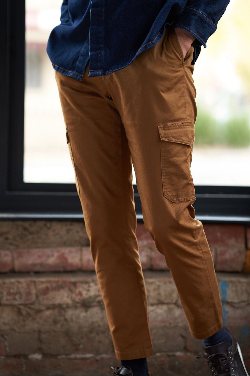 Tobacco Cotton Cargo Jogger Pant - Nazario Parisi & Sons