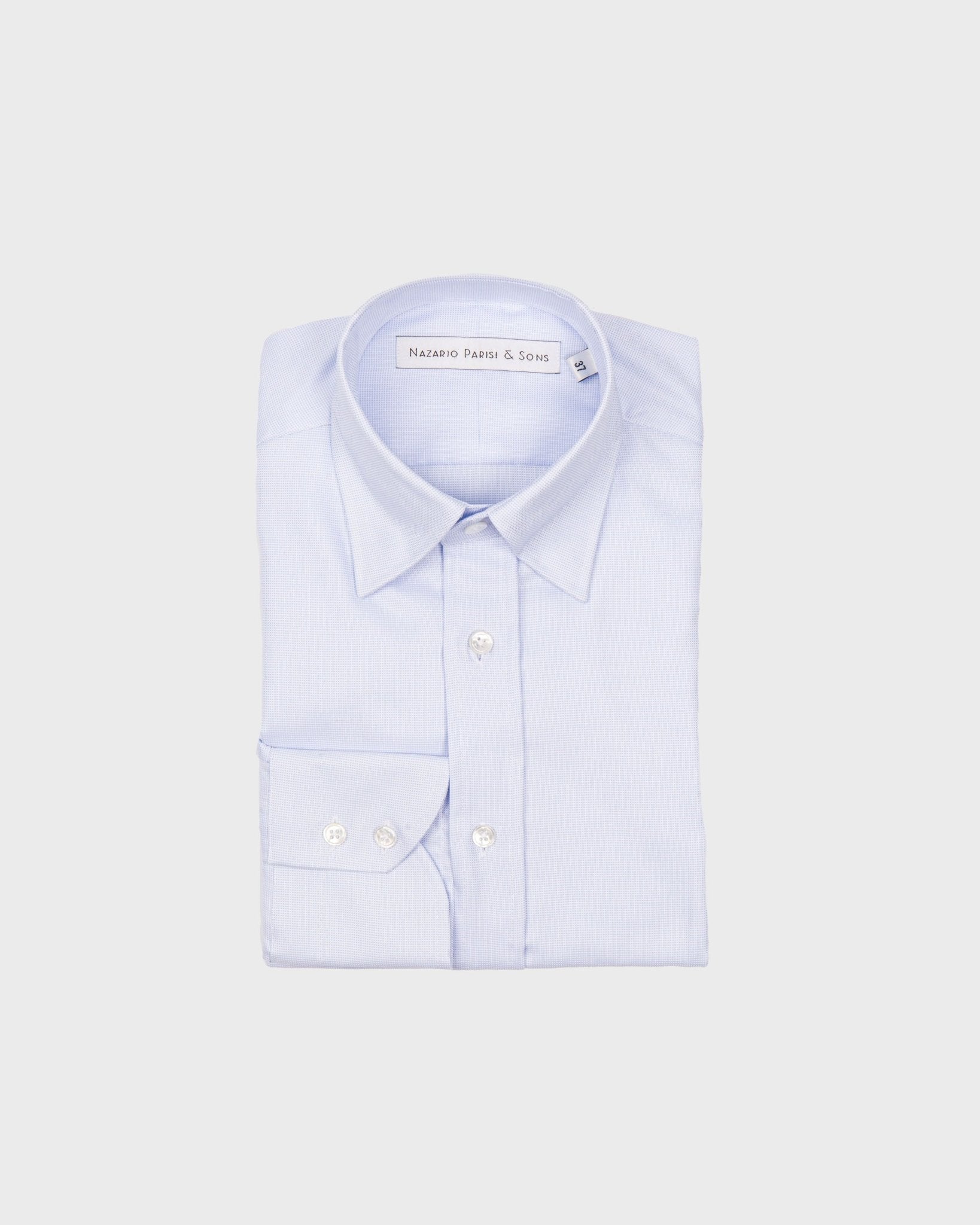 Tokyo Blue Dobby Hidden Button Shirt - Nazario Parisi & Sons