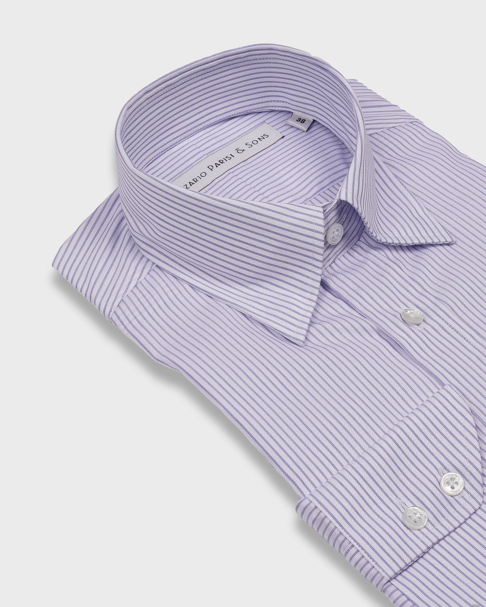 Tokyo Blue Stripe Hidden Button Shirt - Nazario Parisi & Sons