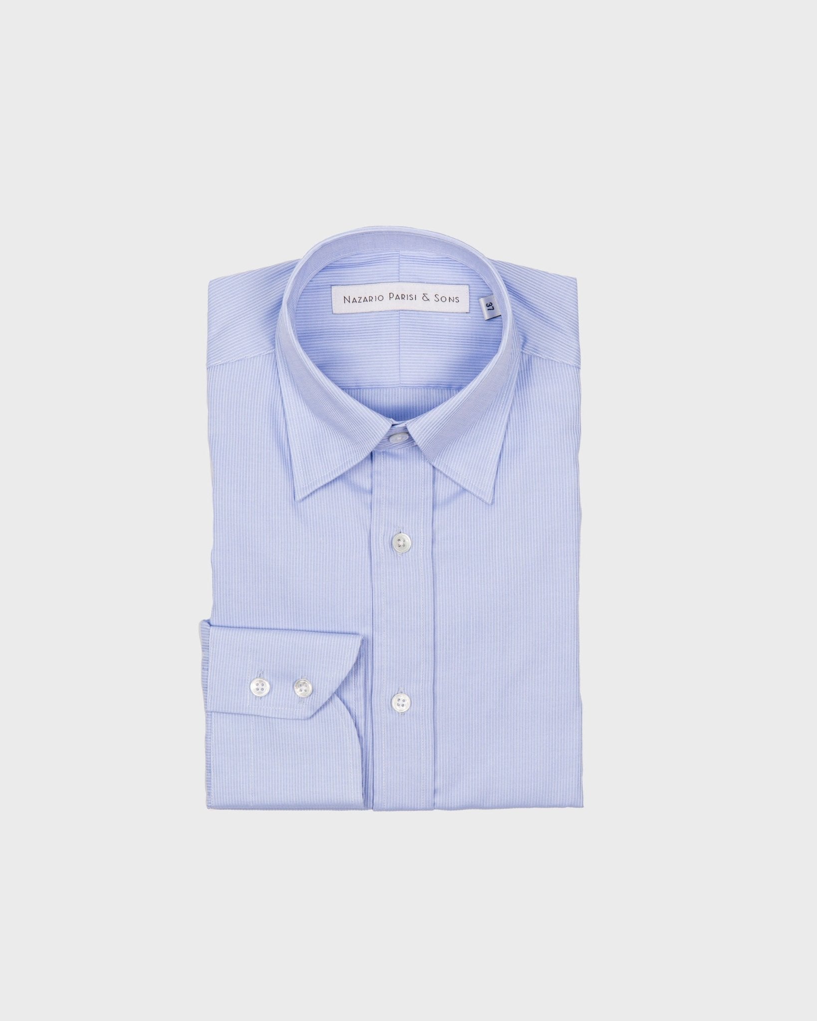 Tokyo Fine Blue Stripe Hidden Button Shirt - Nazario Parisi & Sons