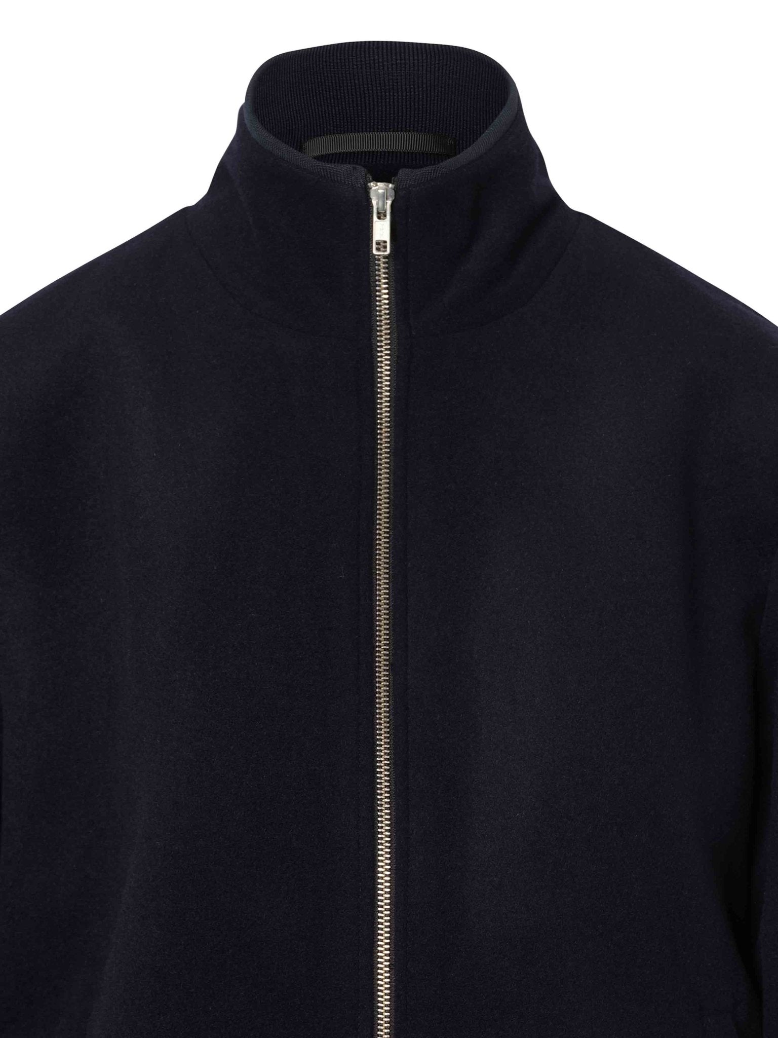 Wool Zip Bomber Jacket - Nazario Parisi & Sons