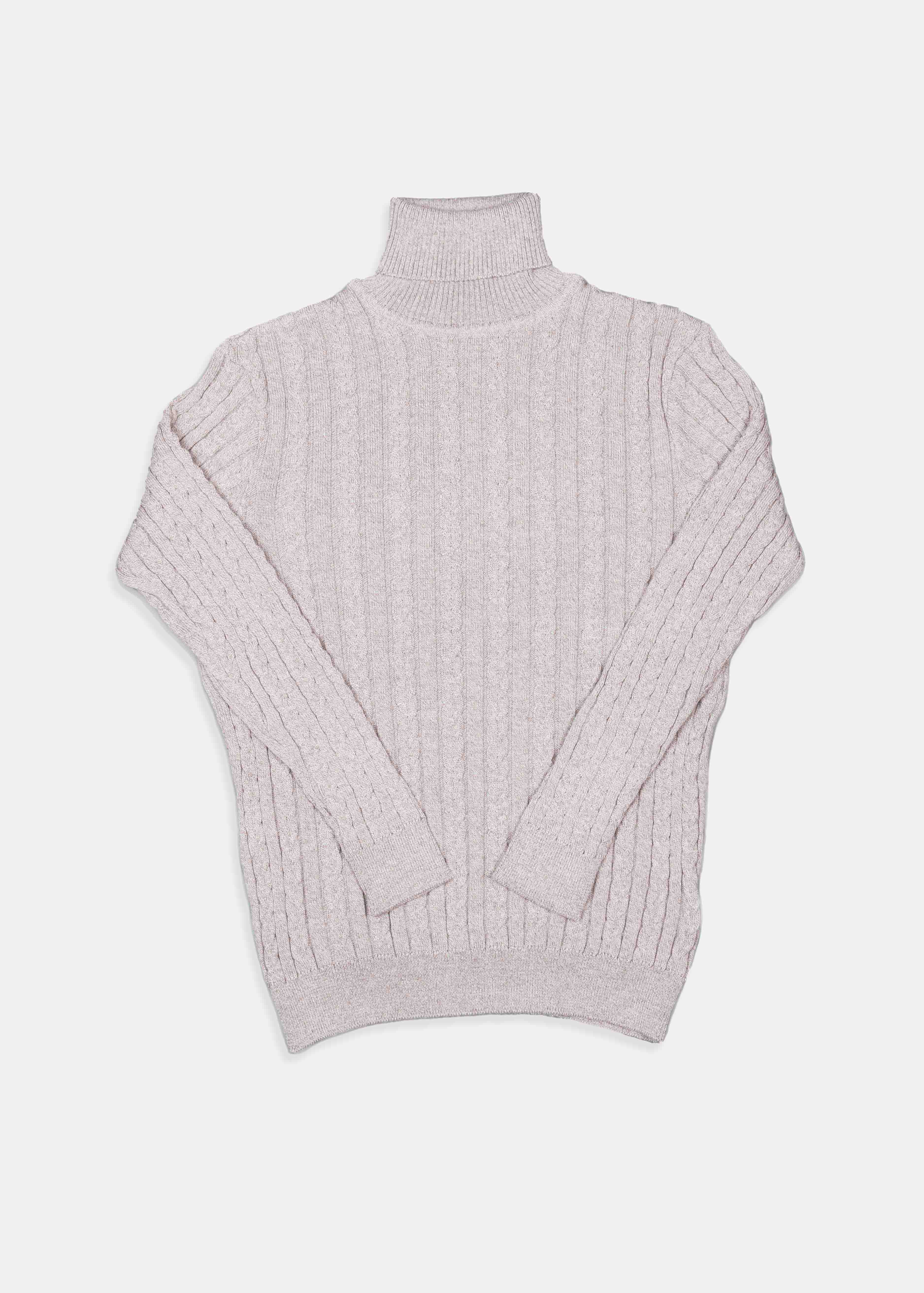 Stone Cable Roll Neck Knit