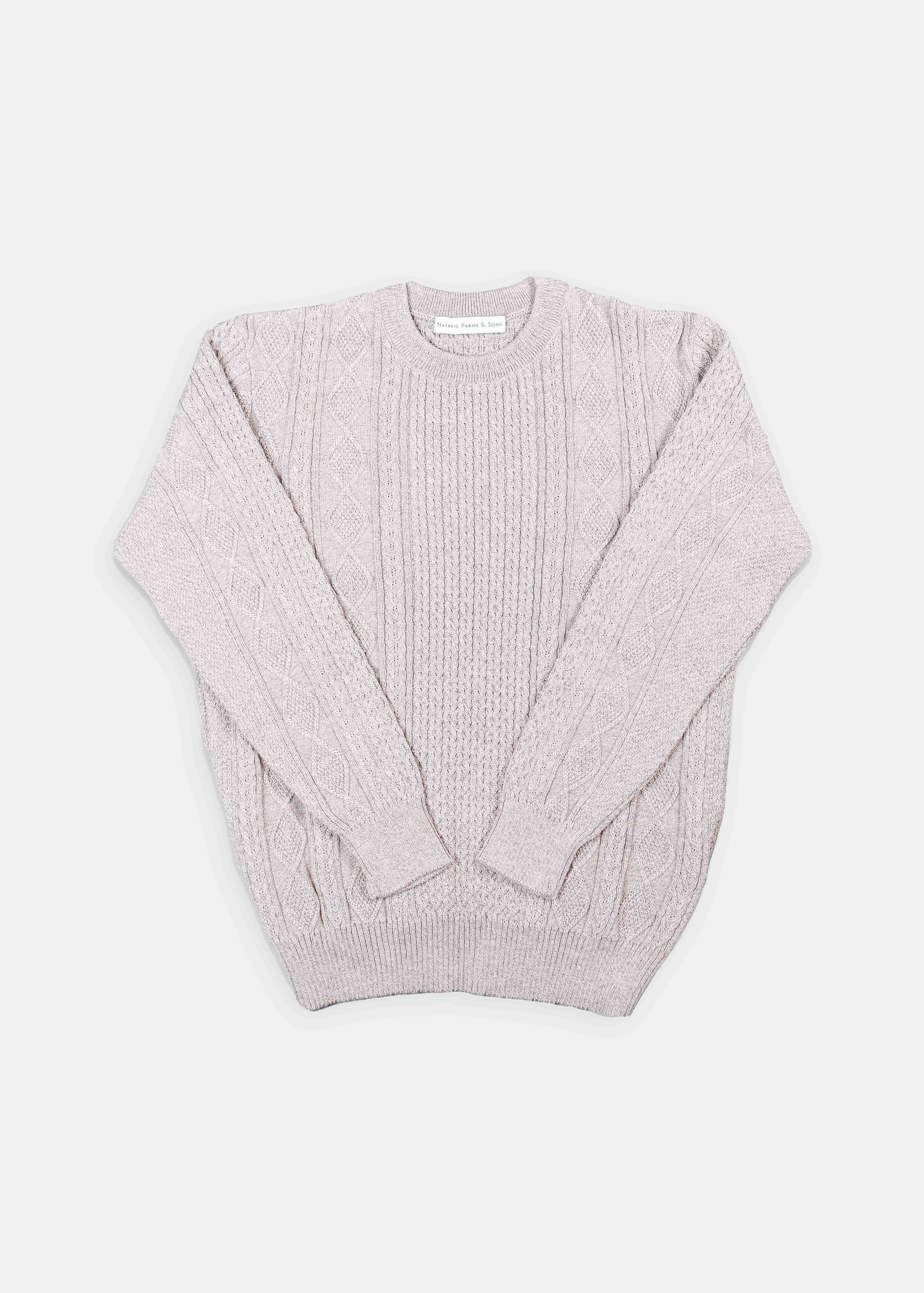 Stone Honeycomb Cable Knit