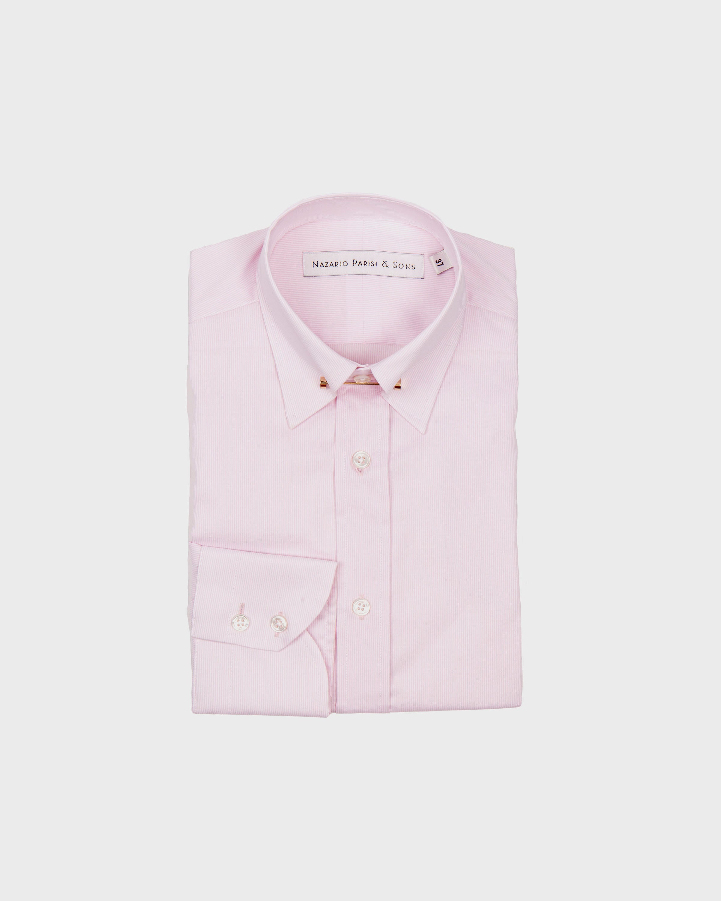 London Pink Stripe Pin Collar Shirt