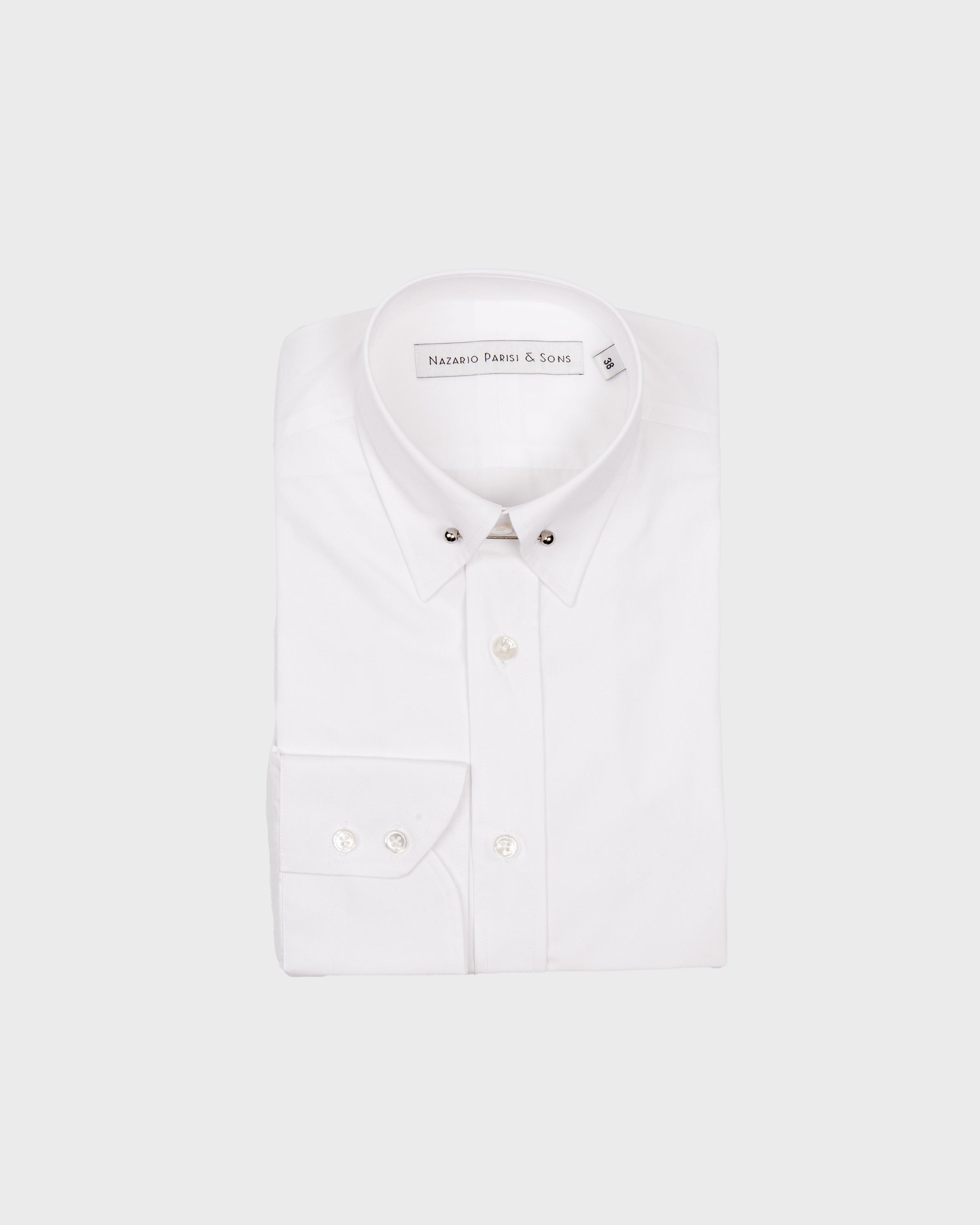 London White Poplin Pin Collar Shirt
