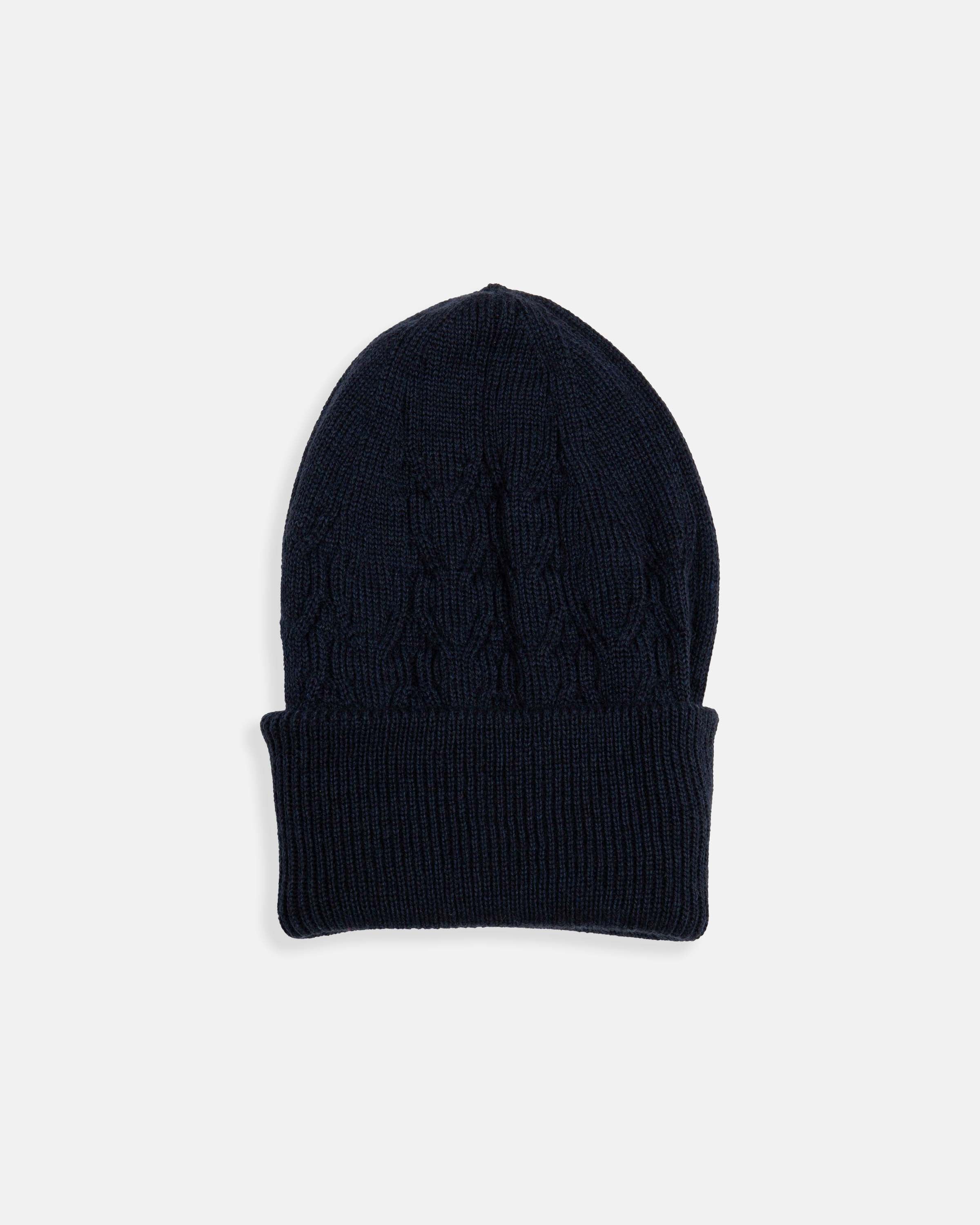 Navy Cable Beanie